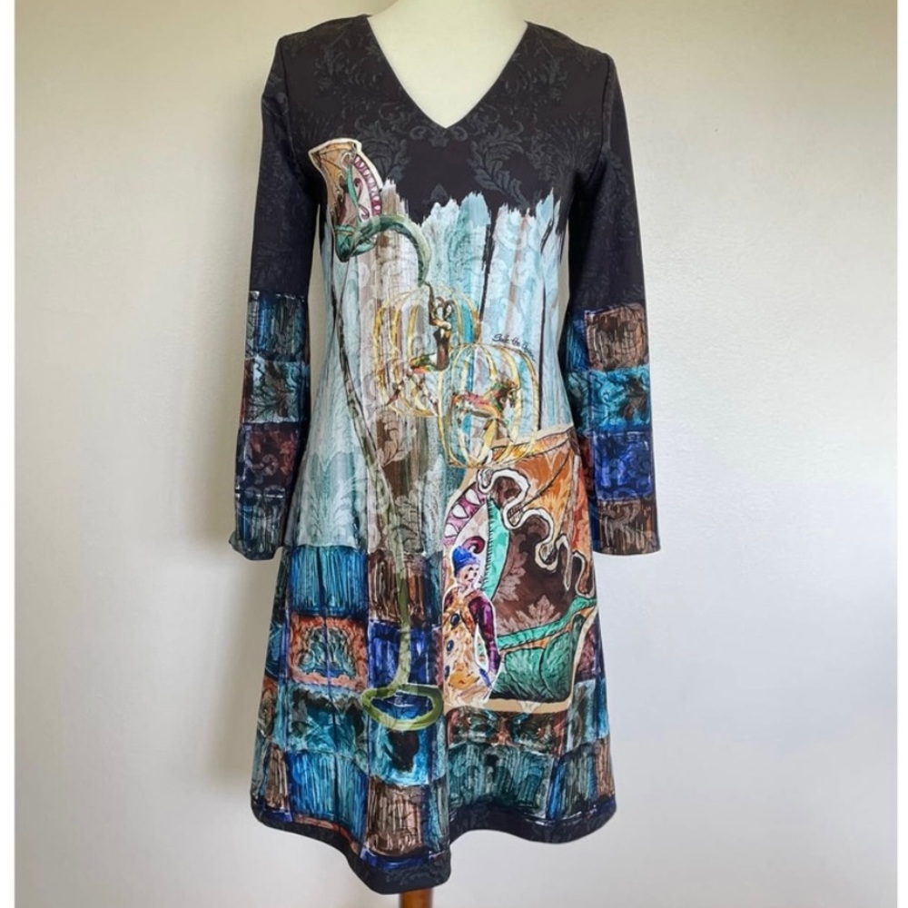 Save the Queen long sleeve circus themed dress